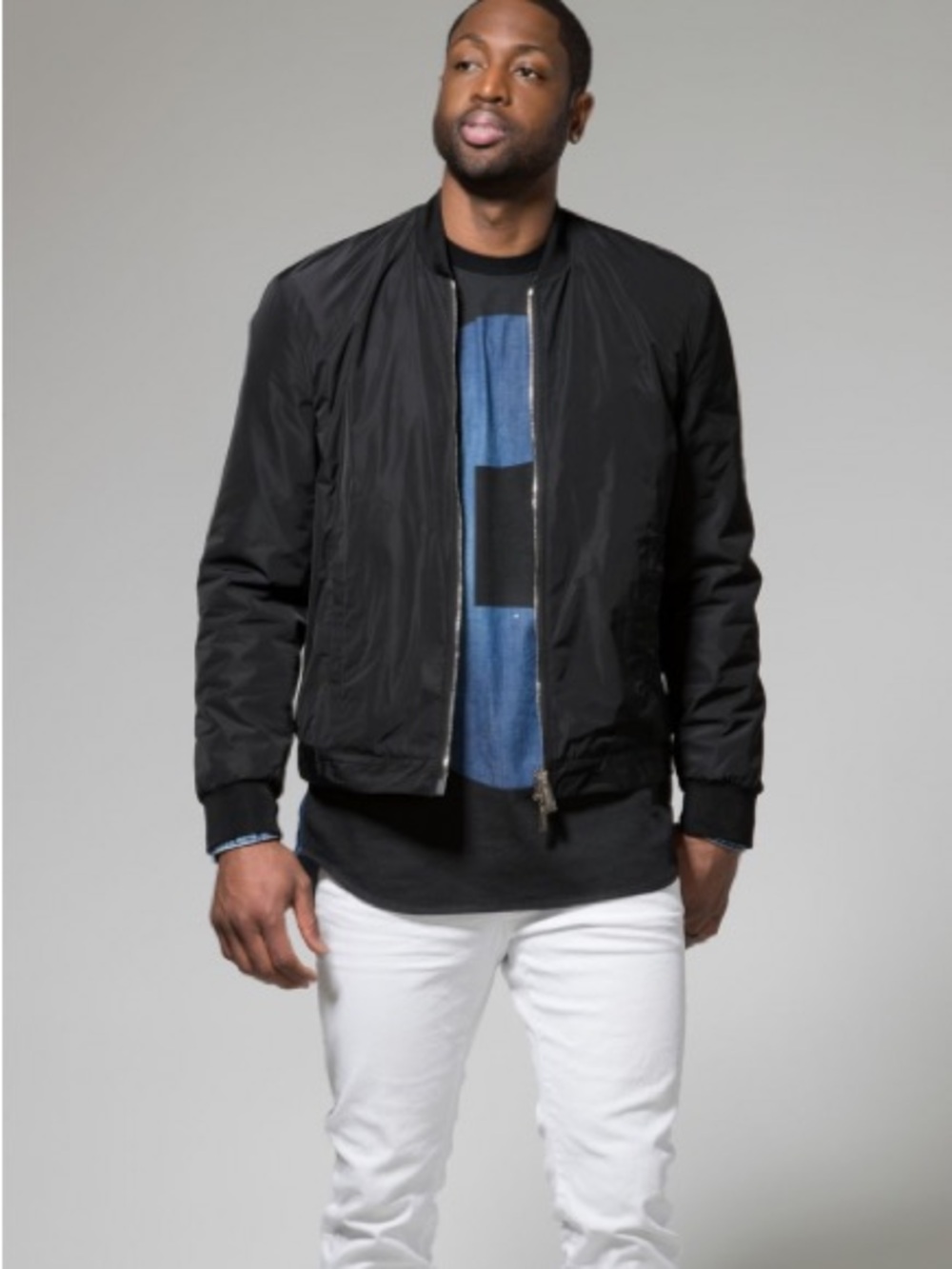 DSQUARED2 x Dwayne Wade (Rare Collab - 2017) - Black Bomber with Silver Zipper